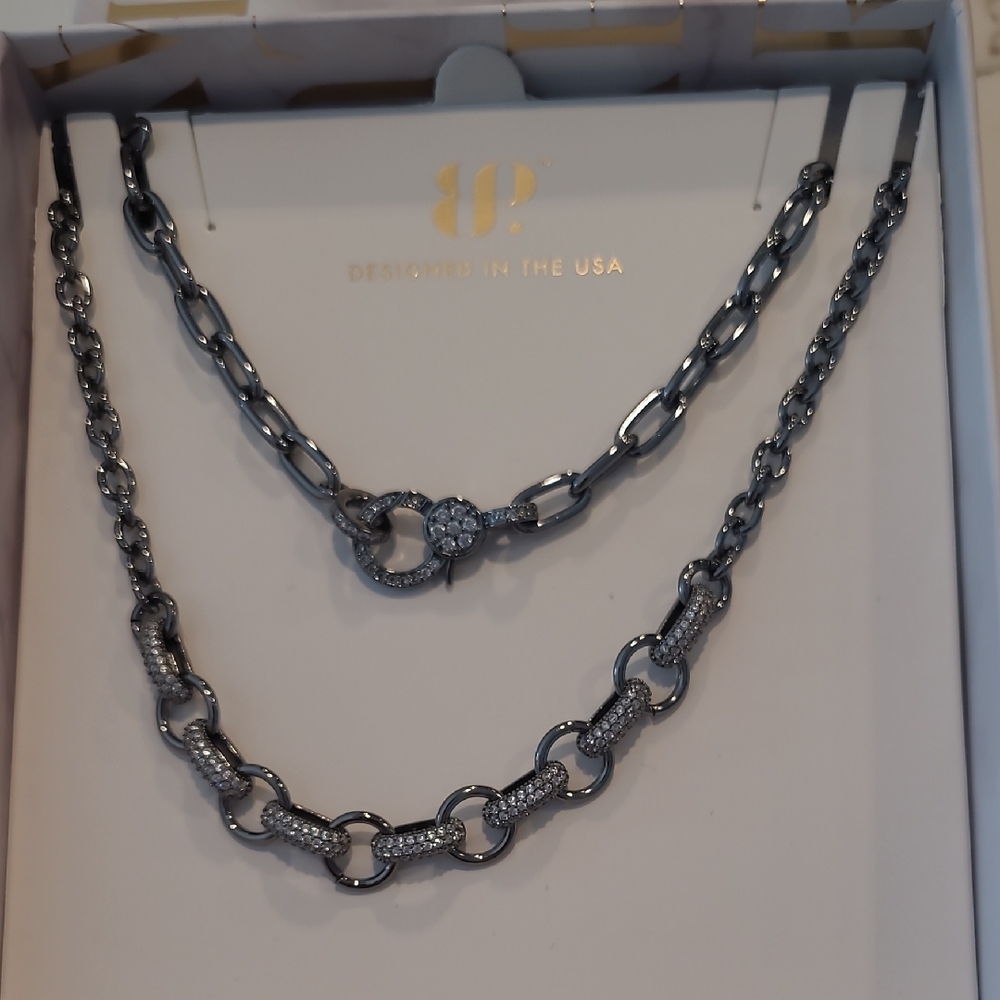 Bomb Party Luxe Layers Necklace On Hematite